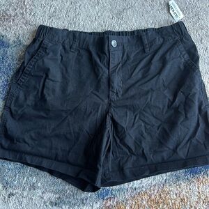 Elastic waist canvas shorts